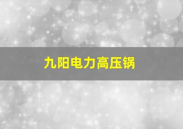 九阳电力高压锅