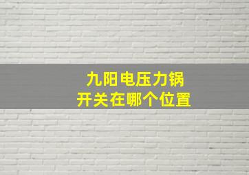 九阳电压力锅开关在哪个位置