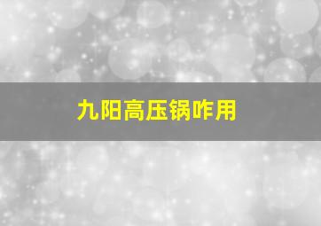 九阳高压锅咋用