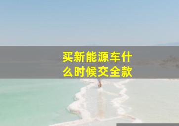 买新能源车什么时候交全款