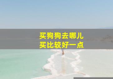 买狗狗去哪儿买比较好一点