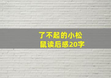 了不起的小松鼠读后感20字