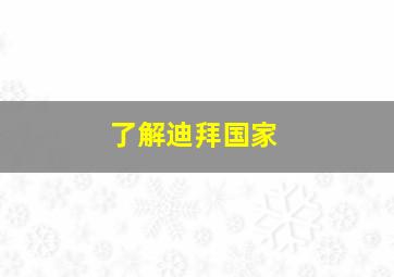 了解迪拜国家