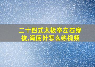 二十四式太极拳左右穿梭,海底针怎么练视频