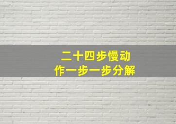 二十四步慢动作一步一步分解