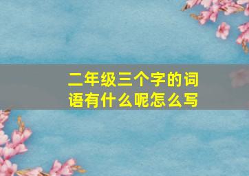 二年级三个字的词语有什么呢怎么写