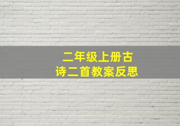 二年级上册古诗二首教案反思