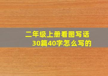 二年级上册看图写话30篇40字怎么写的