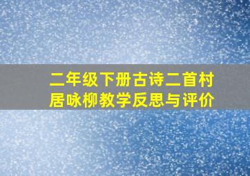 二年级下册古诗二首村居咏柳教学反思与评价