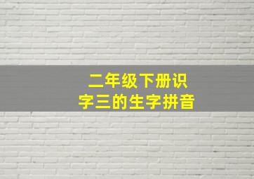 二年级下册识字三的生字拼音