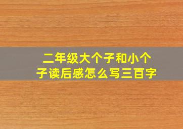 二年级大个子和小个子读后感怎么写三百字