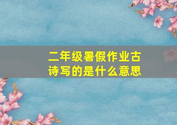 二年级暑假作业古诗写的是什么意思