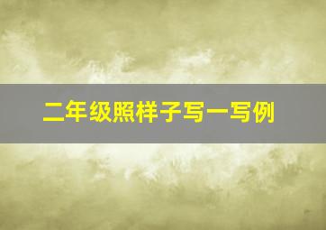 二年级照样子写一写例