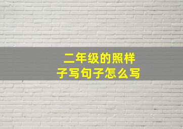 二年级的照样子写句子怎么写