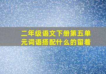 二年级语文下册第五单元词语搭配什么的留着