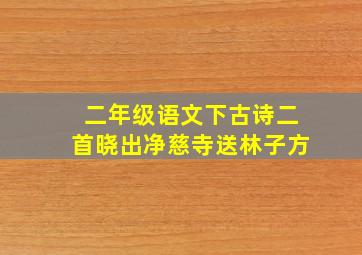 二年级语文下古诗二首晓出净慈寺送林子方