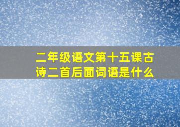 二年级语文第十五课古诗二首后面词语是什么