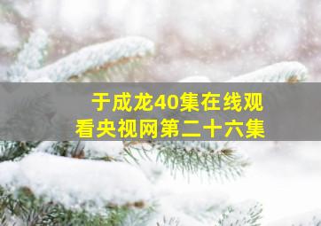 于成龙40集在线观看央视网第二十六集