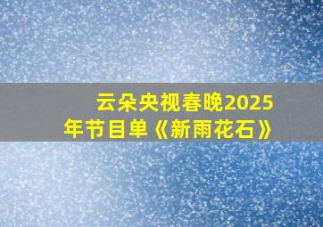 云朵央视春晚2025年节目单《新雨花石》