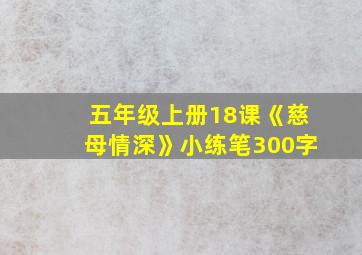 五年级上册18课《慈母情深》小练笔300字