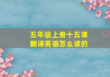 五年级上册十五课翻译英语怎么读的