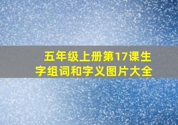 五年级上册第17课生字组词和字义图片大全