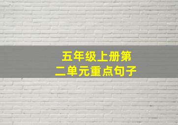 五年级上册第二单元重点句子