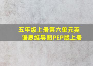 五年级上册第六单元英语思维导图PEP版上册