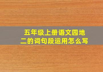 五年级上册语文园地二的词句段运用怎么写