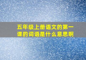 五年级上册语文的第一课的词语是什么意思啊