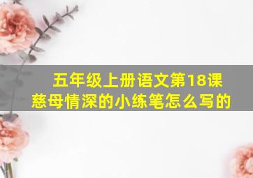 五年级上册语文第18课慈母情深的小练笔怎么写的