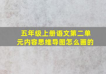 五年级上册语文第二单元内容思维导图怎么画的