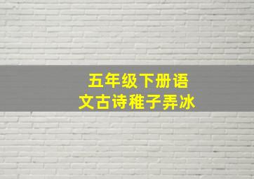 五年级下册语文古诗稚子弄冰