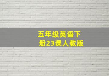 五年级英语下册23课人教版