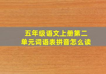 五年级语文上册第二单元词语表拼音怎么读