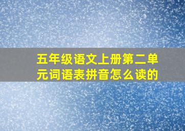 五年级语文上册第二单元词语表拼音怎么读的