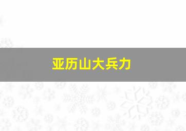 亚历山大兵力