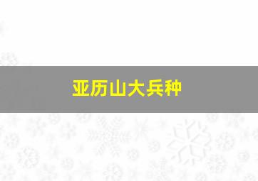 亚历山大兵种