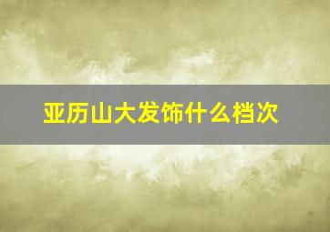 亚历山大发饰什么档次