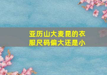 亚历山大麦昆的衣服尺码偏大还是小