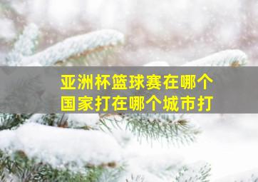 亚洲杯篮球赛在哪个国家打在哪个城市打