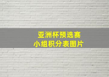 亚洲杯预选赛小组积分表图片