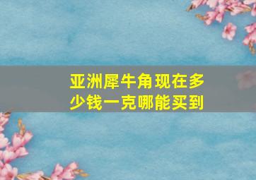 亚洲犀牛角现在多少钱一克哪能买到