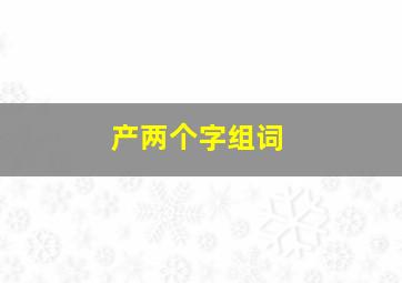 产两个字组词