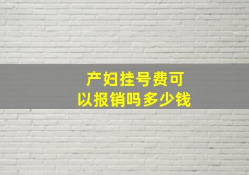 产妇挂号费可以报销吗多少钱