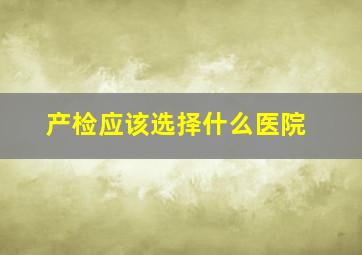 产检应该选择什么医院