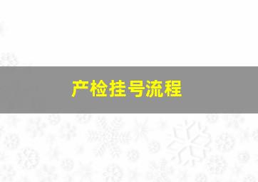 产检挂号流程