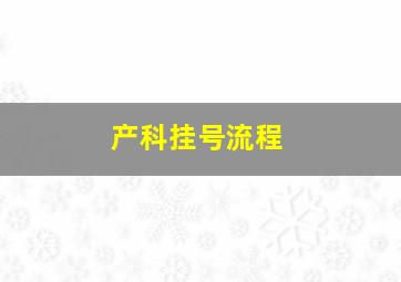 产科挂号流程