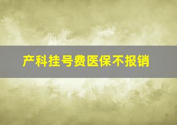 产科挂号费医保不报销