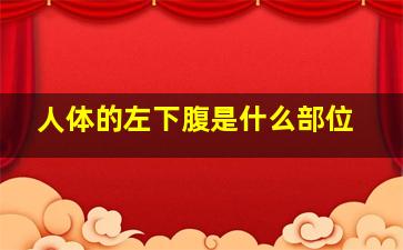 人体的左下腹是什么部位